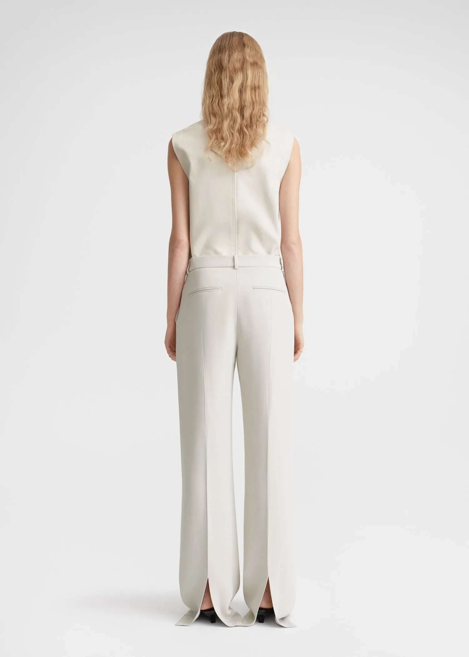 Relaxed straight trousers pebble sold by Toteme product image thumbnail 4