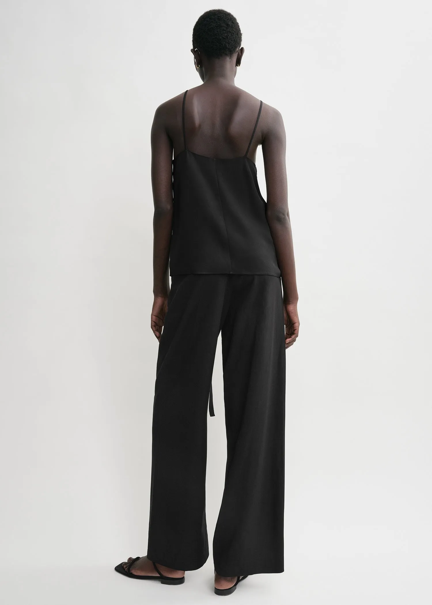 Crepe-back satin cami top black sold by Toteme product image thumbnail 3