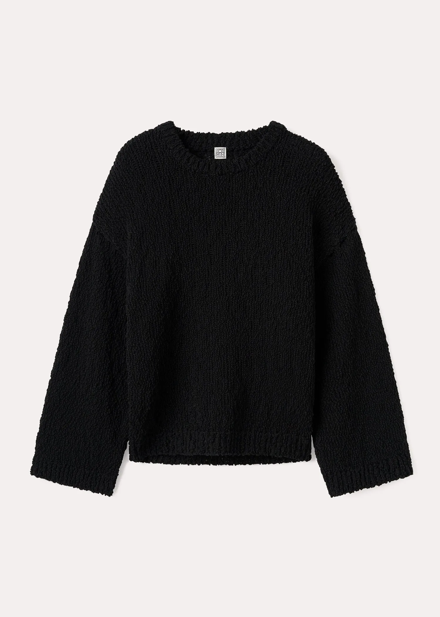 Textured cotton knit black | Parallel