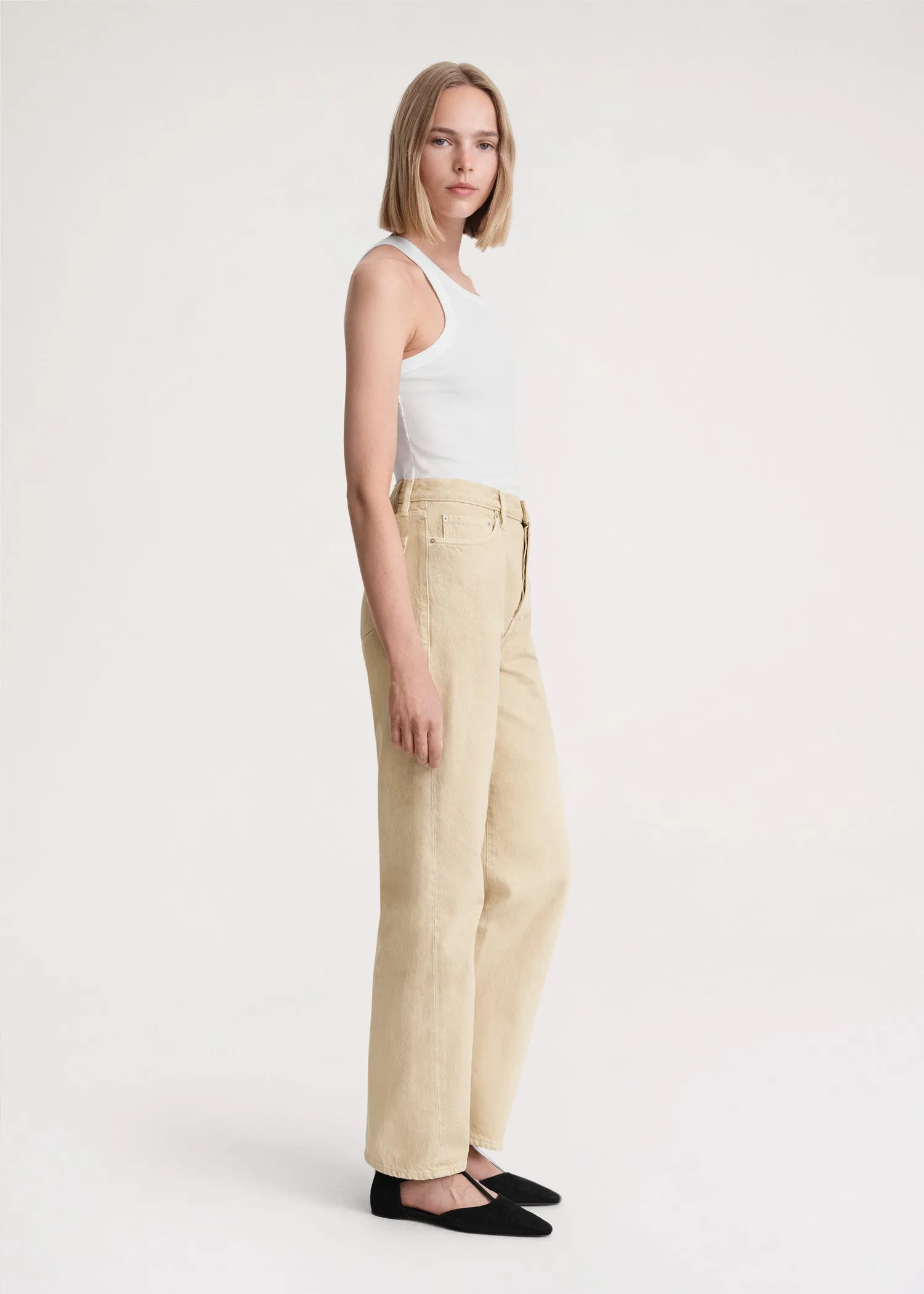 Twisted seam denim full length washed beige sold by Toteme product image thumbnail 2