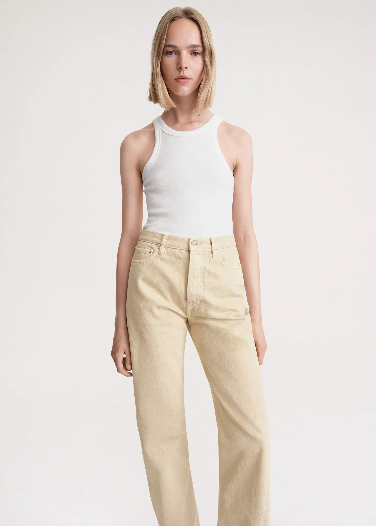 Twisted seam denim full length washed beige sold by Toteme product image thumbnail 4