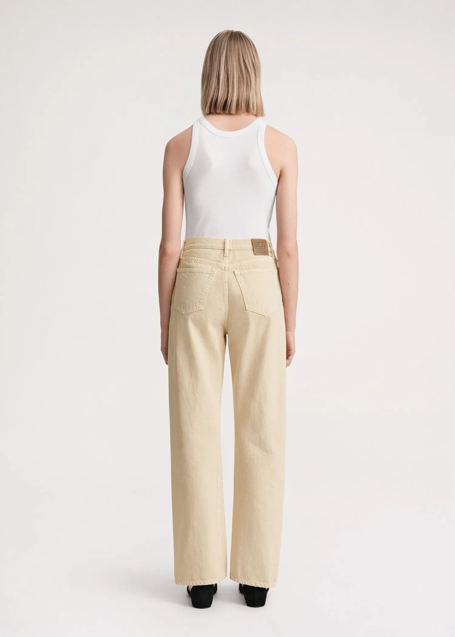 Twisted seam denim full length washed beige sold by Toteme product image thumbnail 3