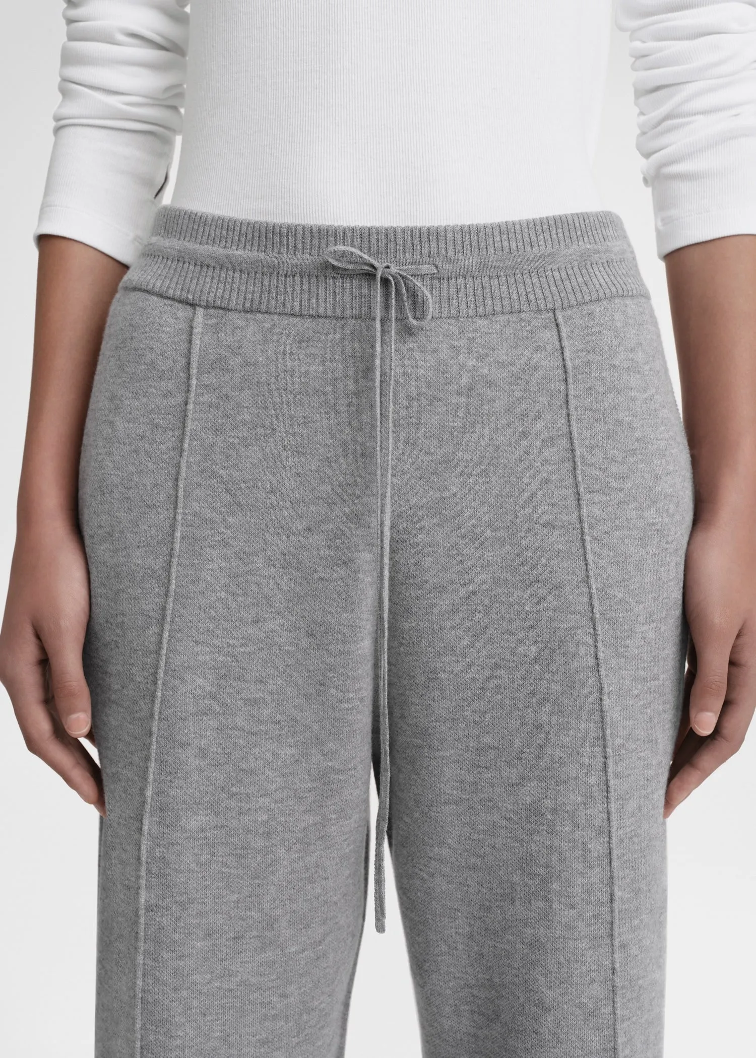 Cotton cashmere sweatpants grey melange sold by Toteme product image thumbnail 4