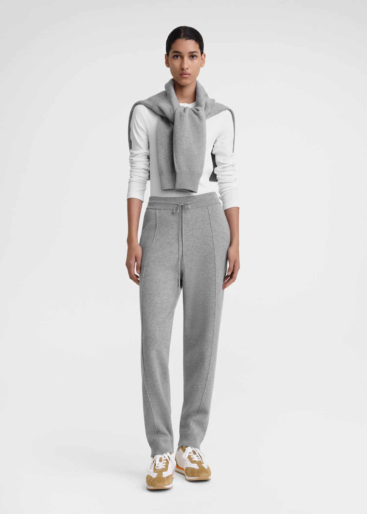 Cotton cashmere sweatpants grey melange sold by Toteme