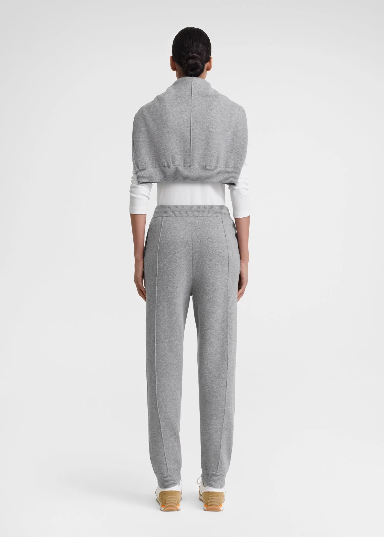 Cotton cashmere sweatpants grey melange sold by Toteme product image thumbnail 3