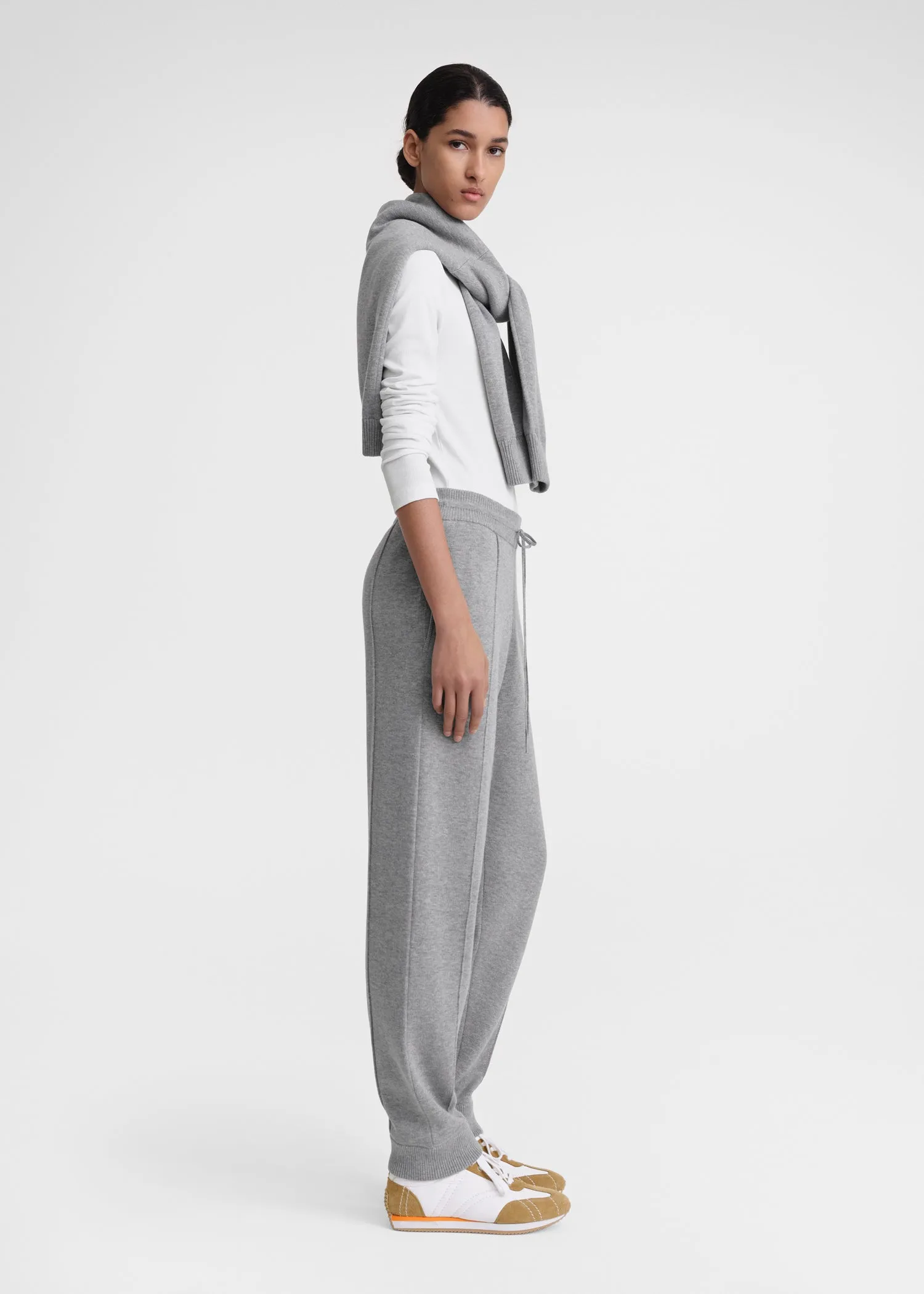 Cotton cashmere sweatpants grey melange sold by Toteme product image thumbnail 2