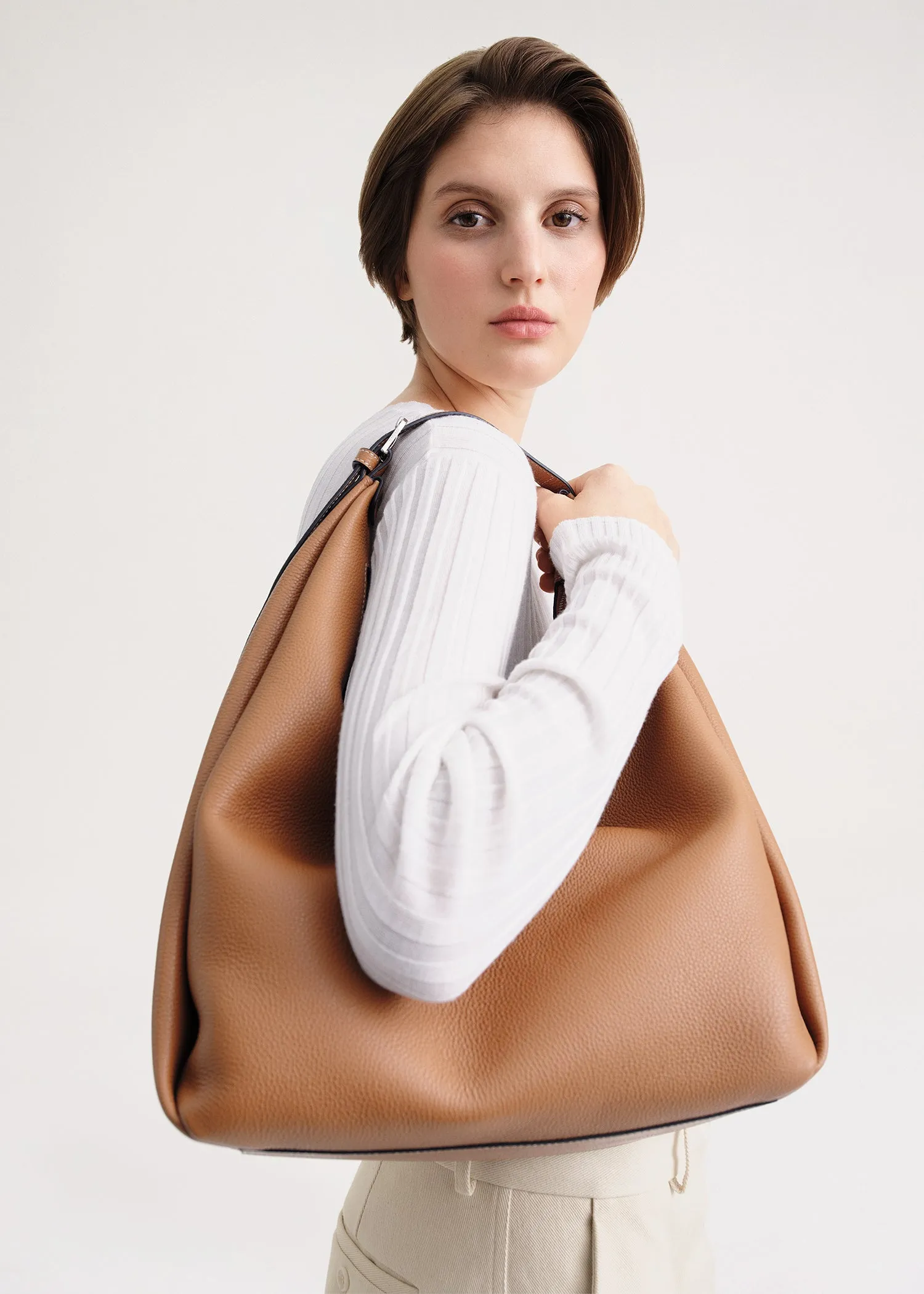 Grained-leather hobo bag tan sold by Toteme product image thumbnail 4