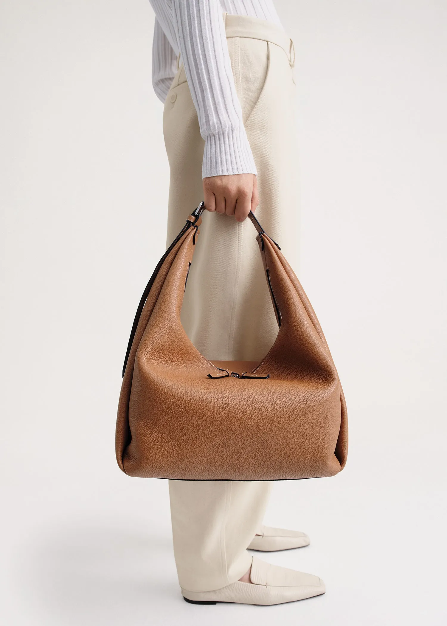 Grained-leather hobo bag tan sold by Toteme product image thumbnail 3