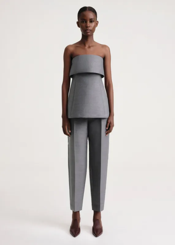 Foldover evening top steel made by Toteme