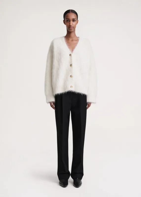 Boxy alpaca cardi ivory sold by Toteme