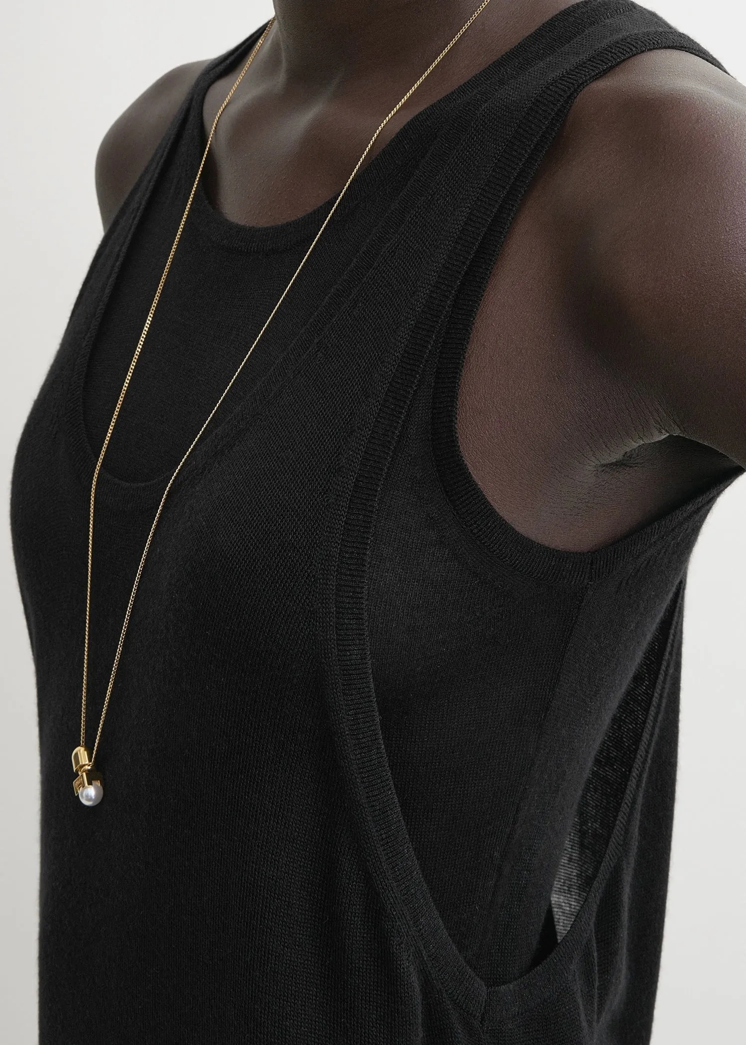 Layered knit tank dress black sold by Toteme product image thumbnail 5