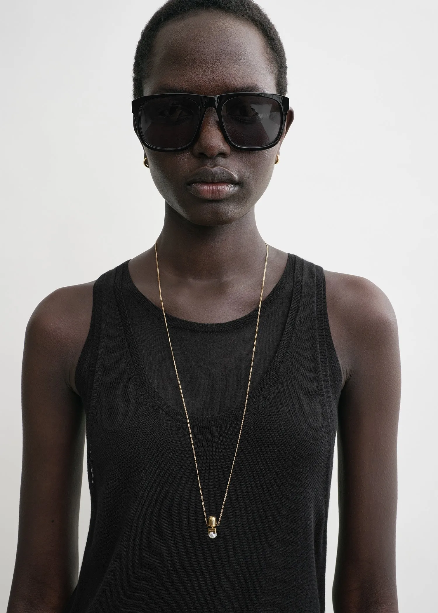 Layered knit tank dress black sold by Toteme product image thumbnail 4