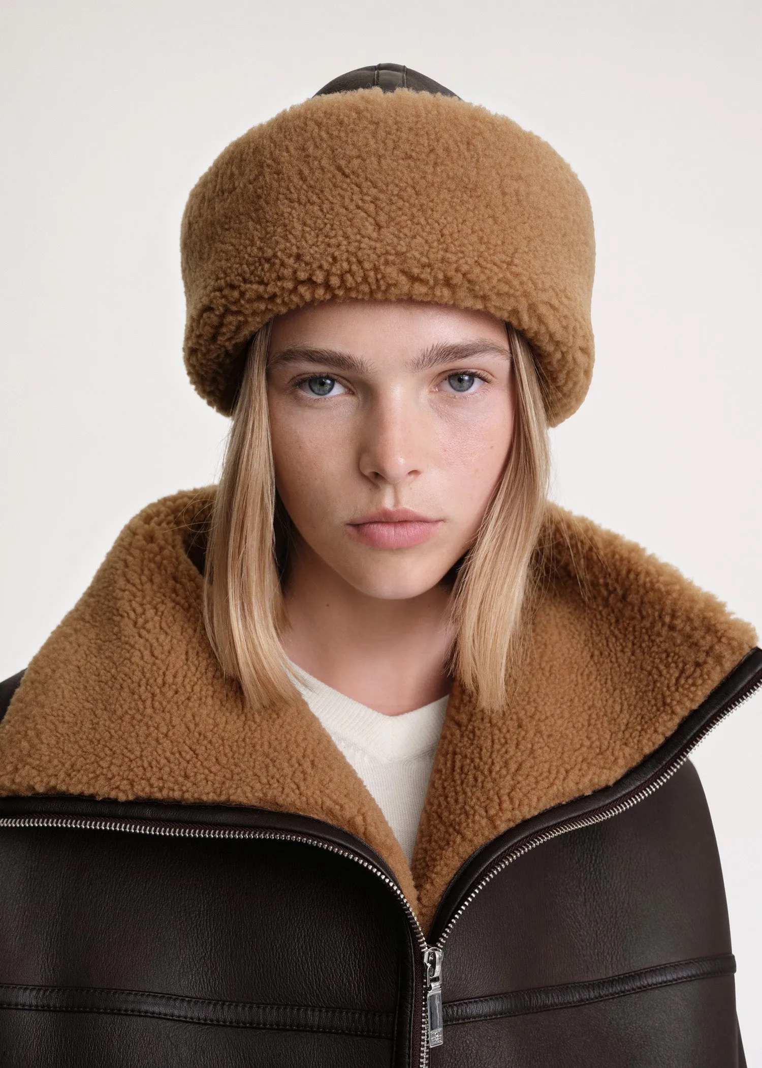 Shearling winter hat chocolate sold by Toteme product image thumbnail 2