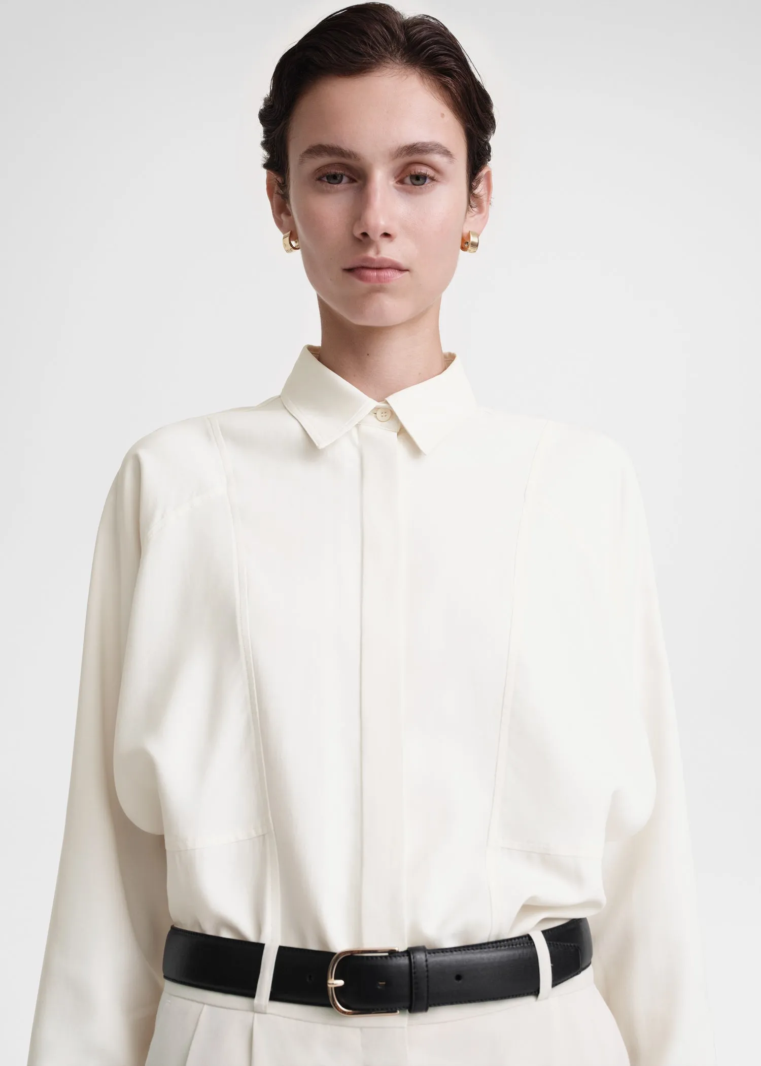 Paneled silk shirt snow sold by Toteme product image thumbnail 4
