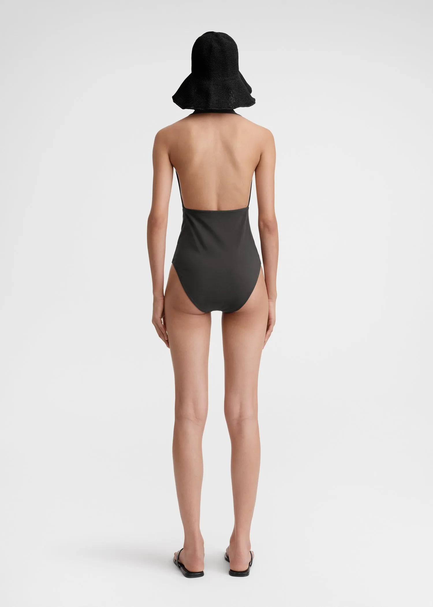 Halterneck swimsuit anthracite sold by Toteme product image thumbnail 3