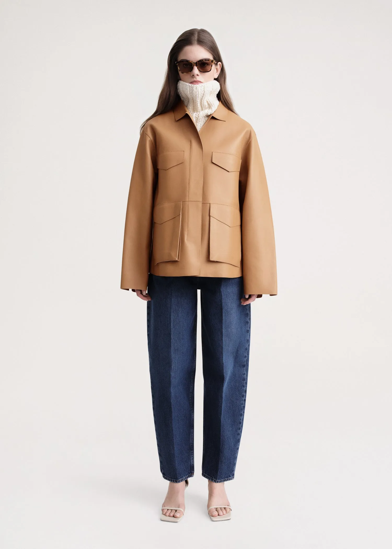 Army leather jacket camel sold by Toteme