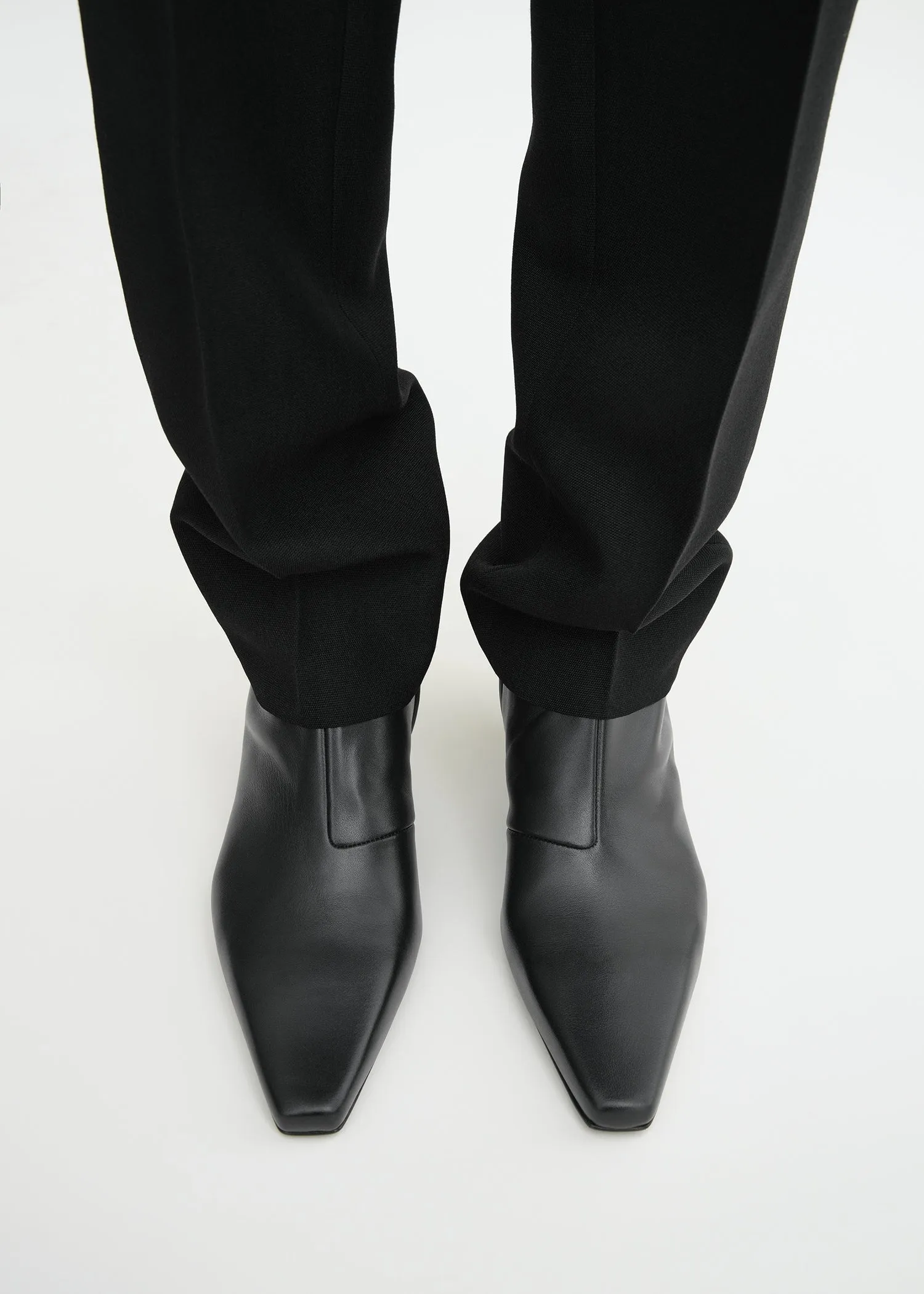 Slim leather ankle boots black sold by Toteme product image thumbnail 2