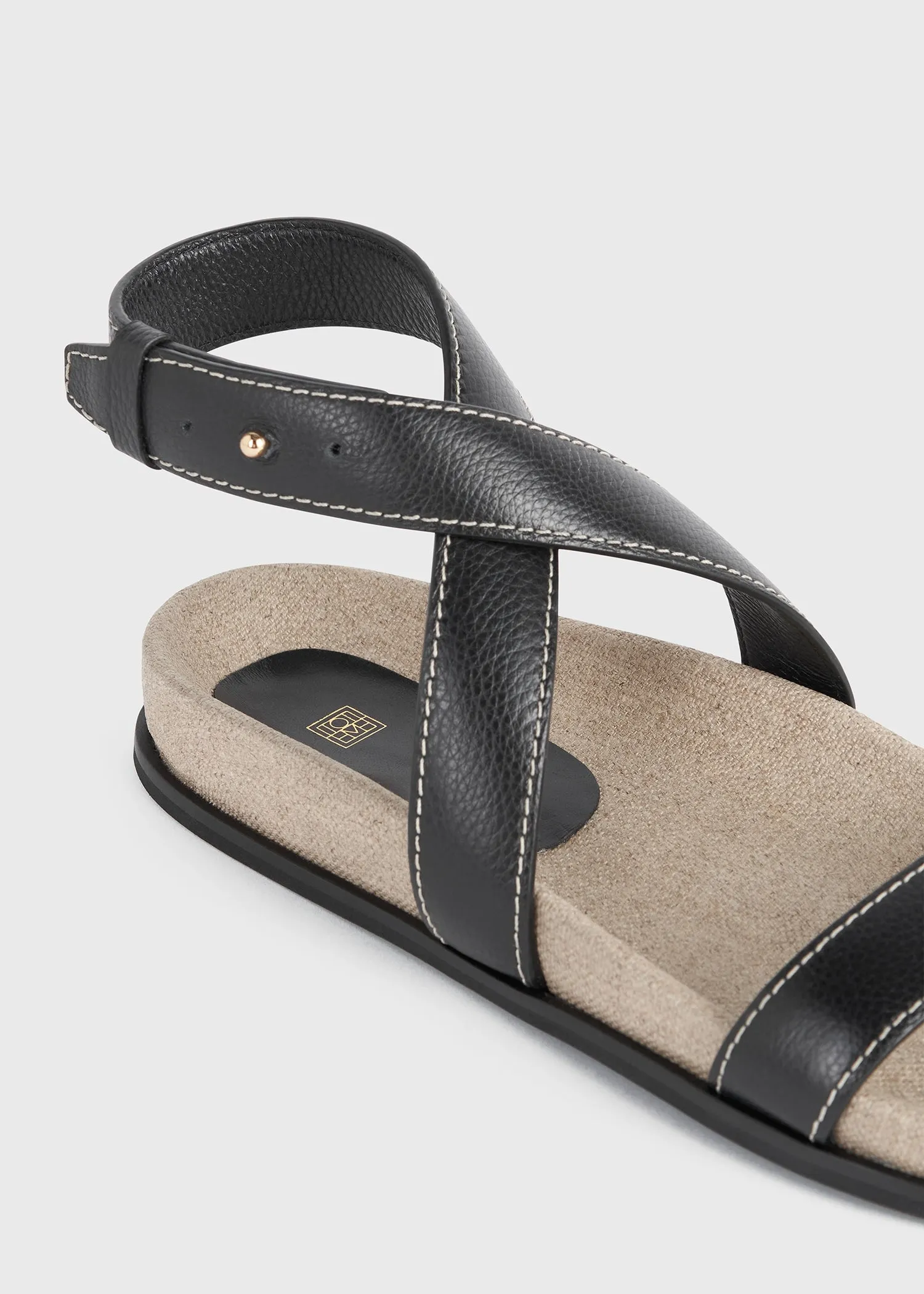 The Leather Chunky Sandal black/ecru sold by Toteme product image thumbnail 5