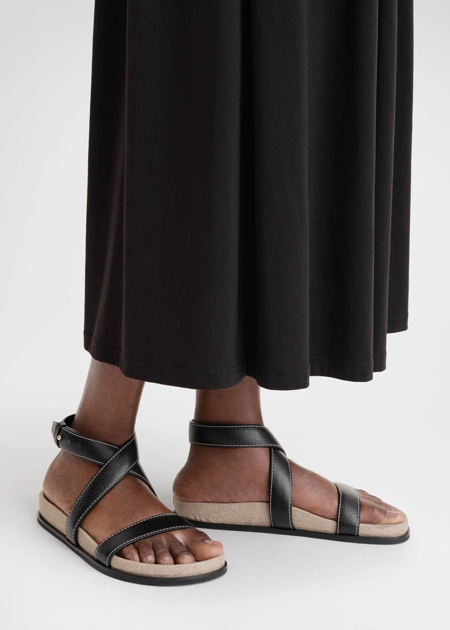 The Leather Chunky Sandal black/ecru sold by Toteme product image thumbnail 3