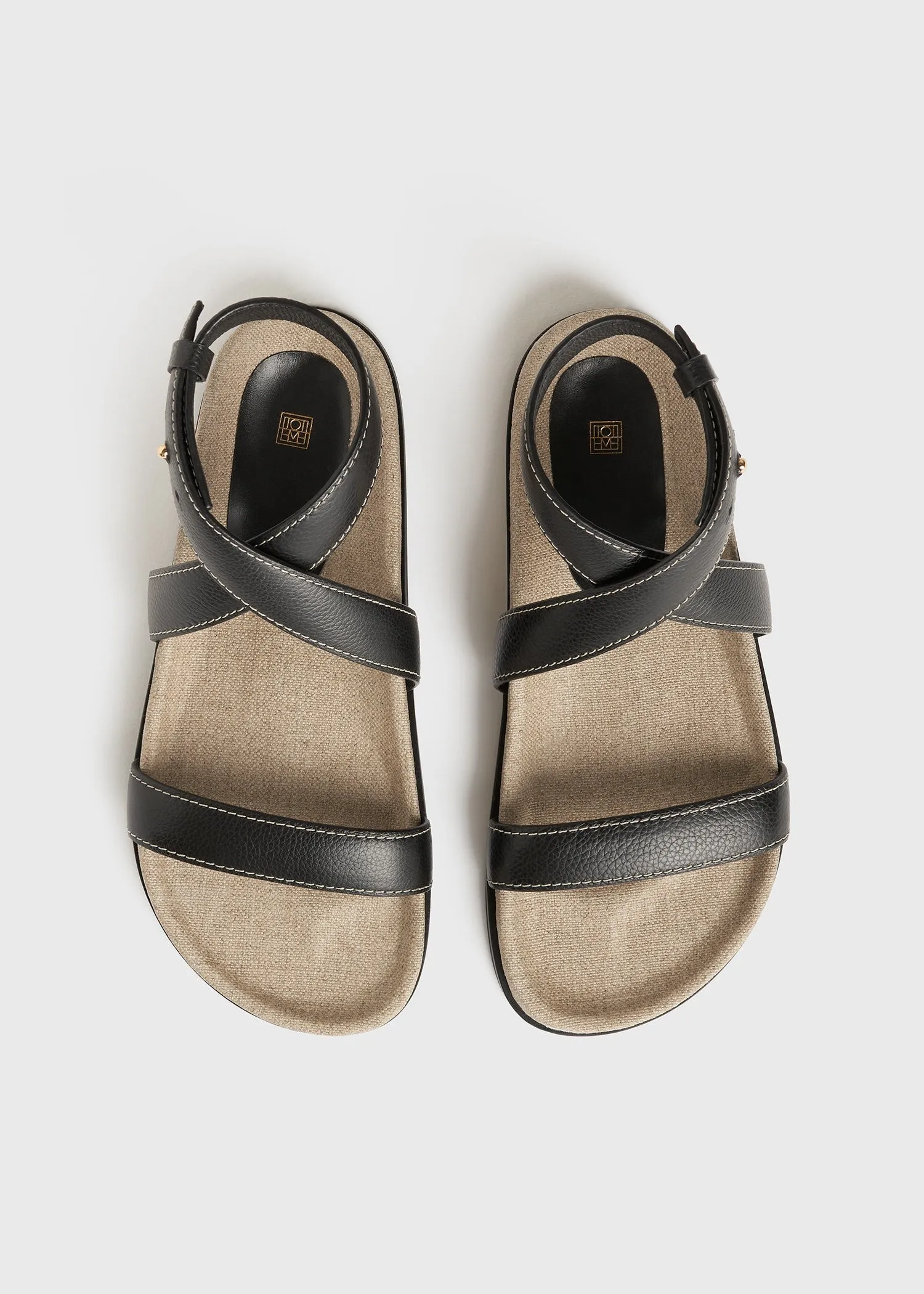 The Leather Chunky Sandal black/ecru sold by Toteme product image thumbnail 4