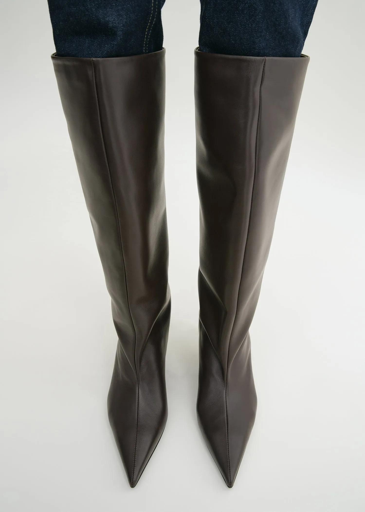 Wedge-heel Nappa boots bark sold by Toteme product image thumbnail 2