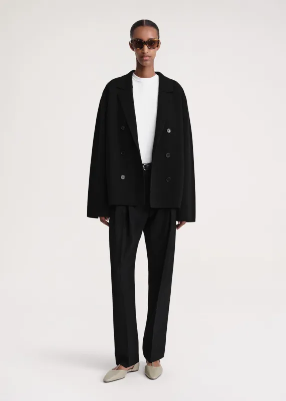 Knitted wool blazer black sold by Toteme