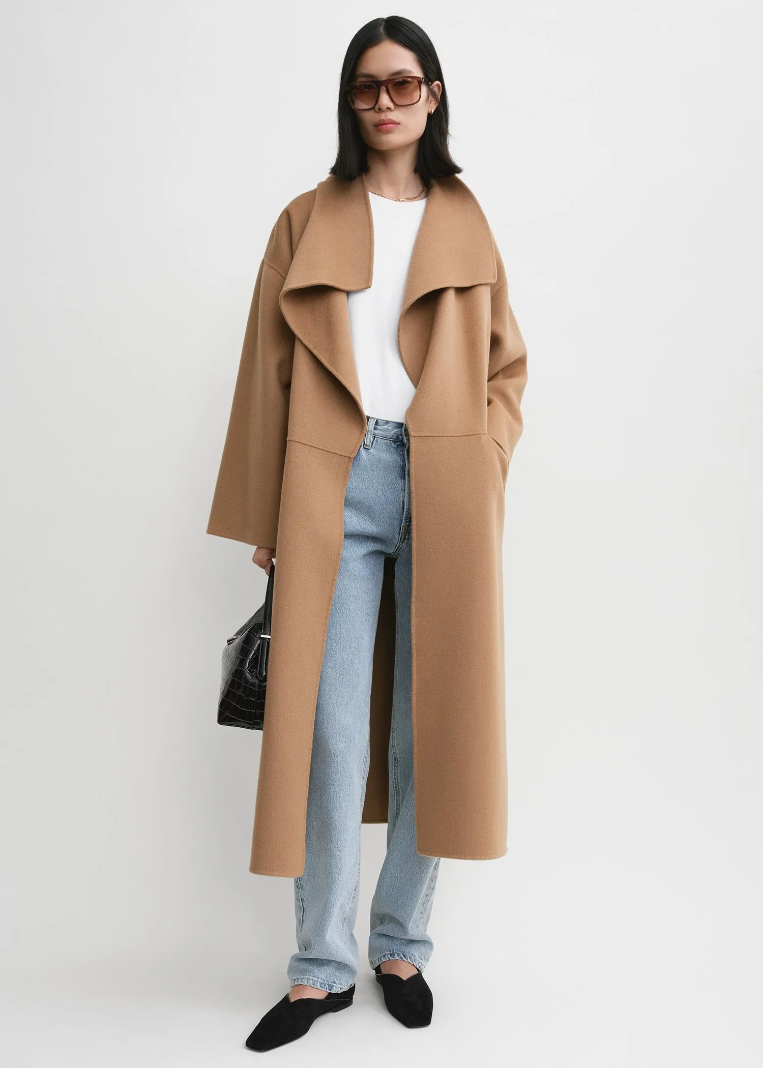 Signature wool cashmere coat camel sold by Toteme