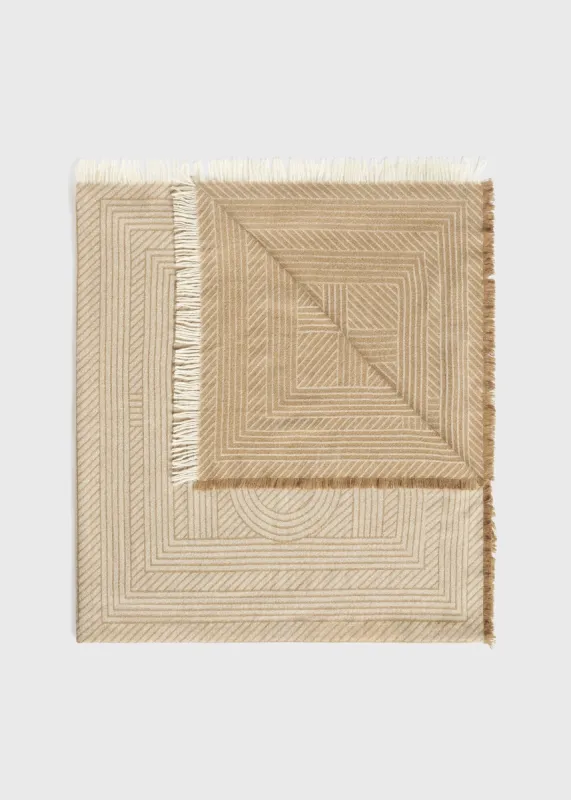 Striped monogram wool scarf biscuit made by Toteme