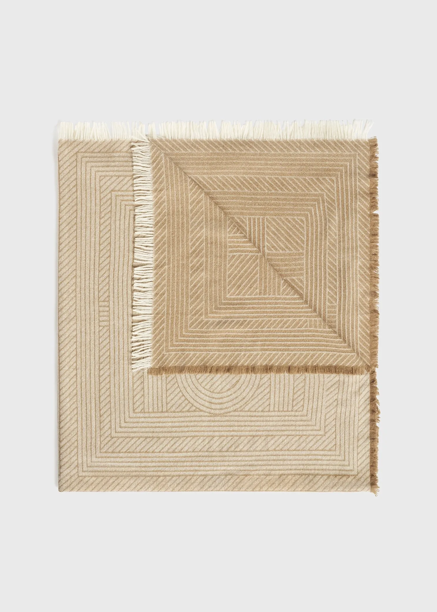 Striped monogram wool scarf biscuit sold by Toteme