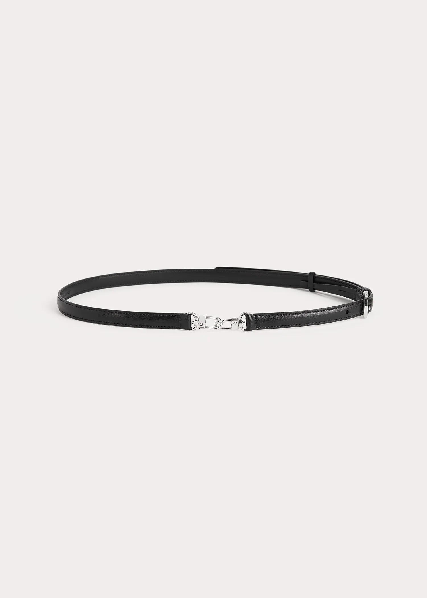 Double clasp leather belt black sold by Toteme product image thumbnail 5