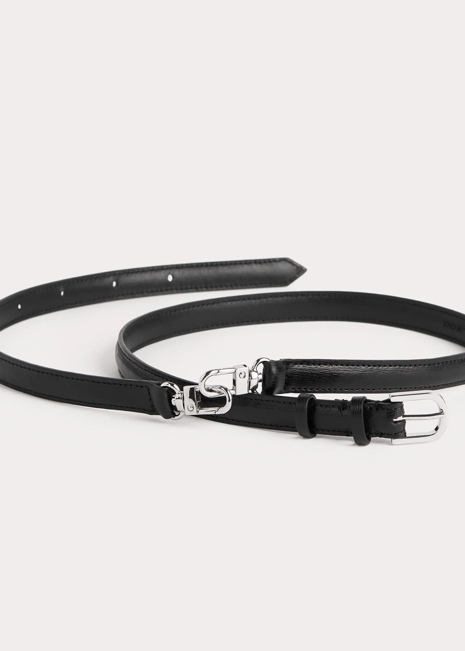 Double clasp leather belt black sold by Toteme product image thumbnail 3