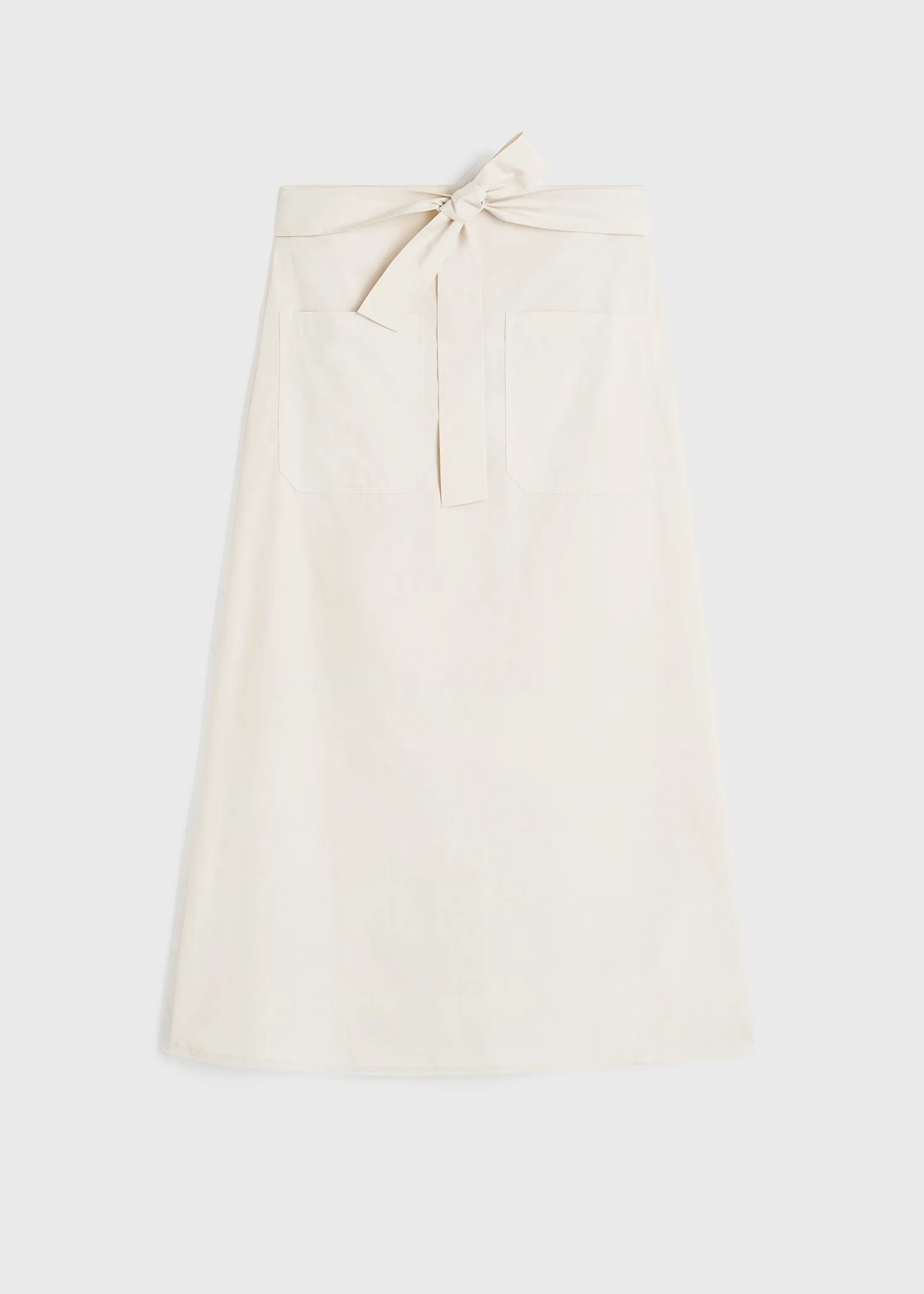 Tie-waist cotton skirt stone sold by Toteme product image thumbnail 5