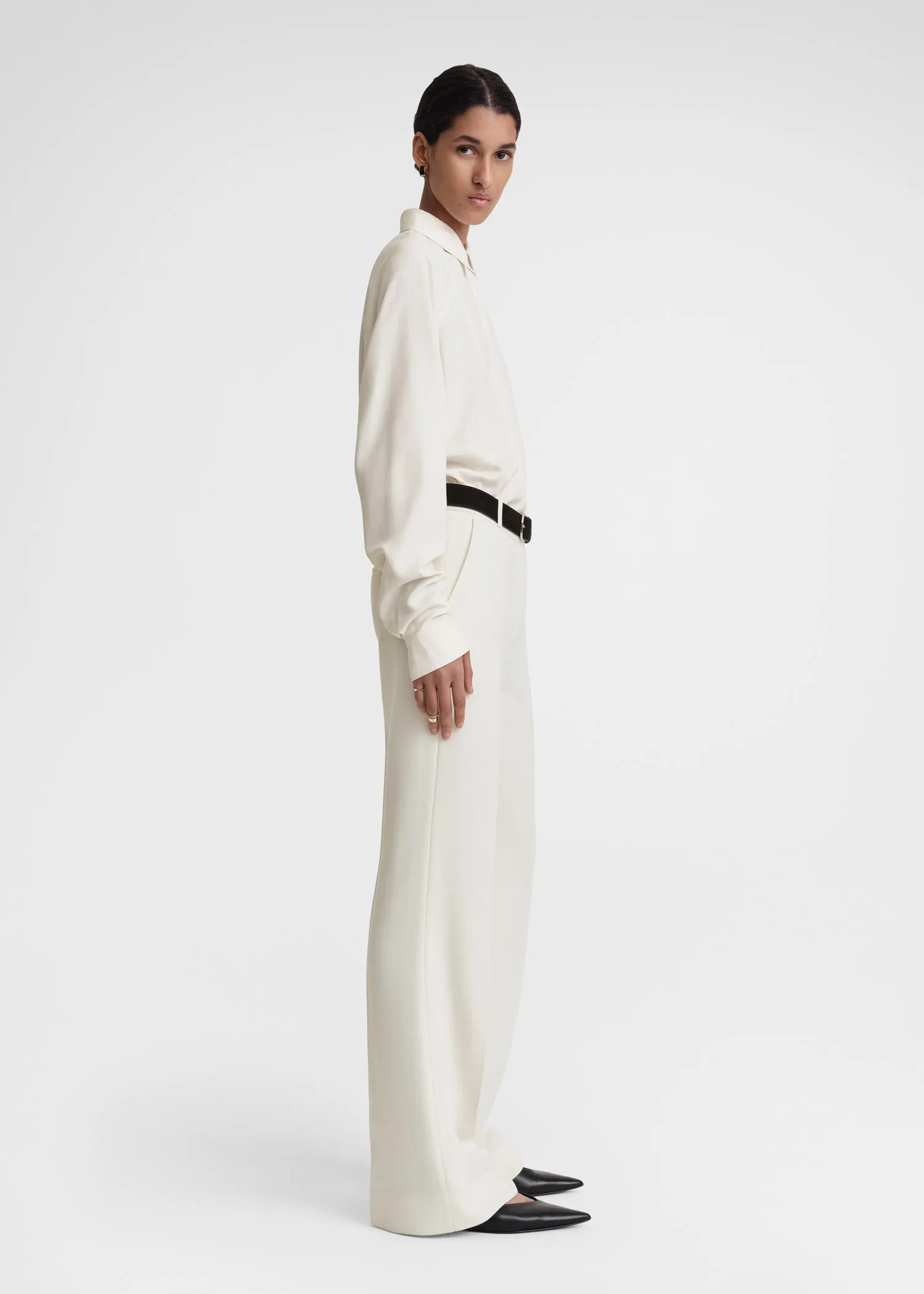 Flared evening trousers macadamia sold by Toteme product image thumbnail 3