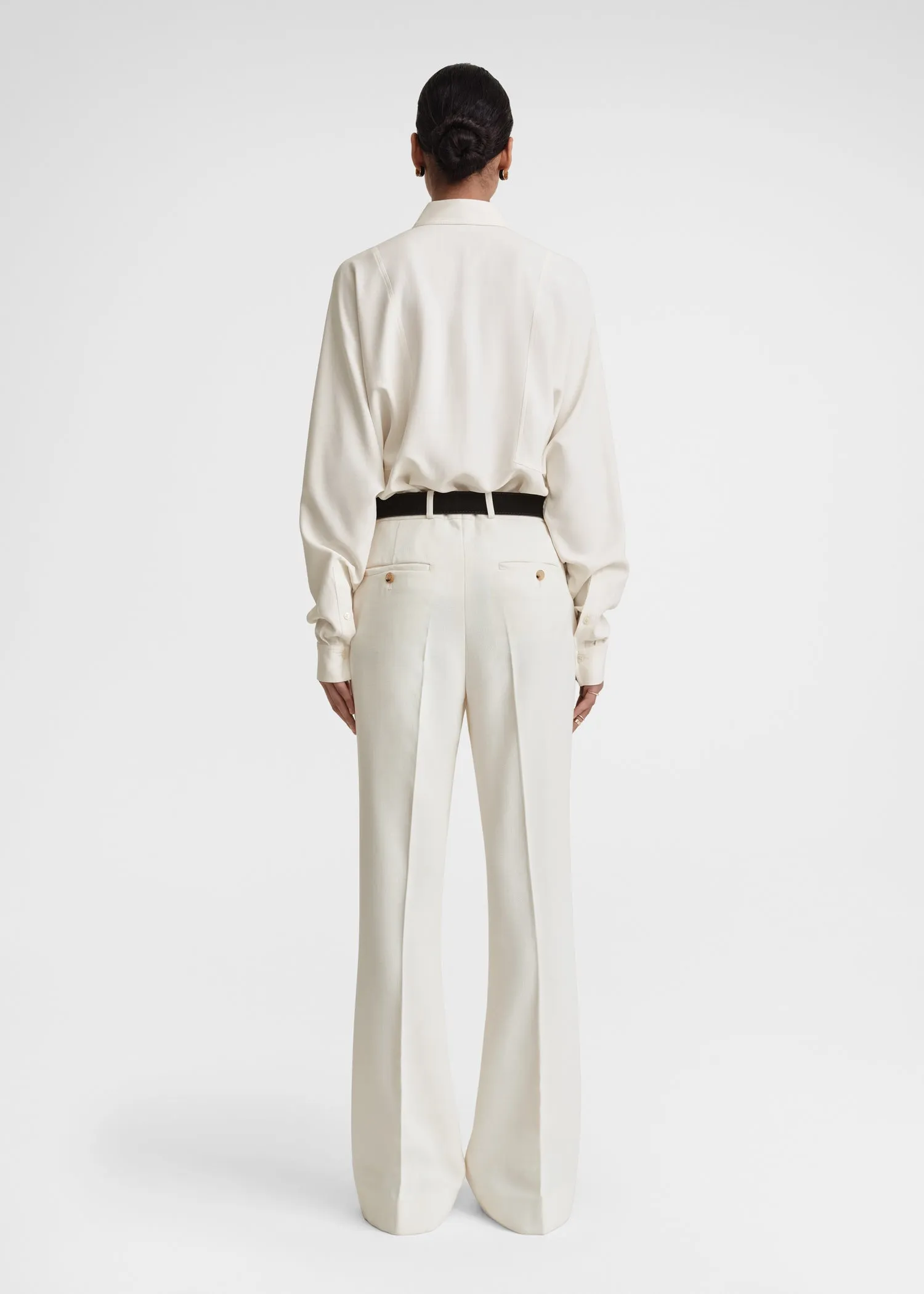Flared evening trousers macadamia sold by Toteme product image thumbnail 4