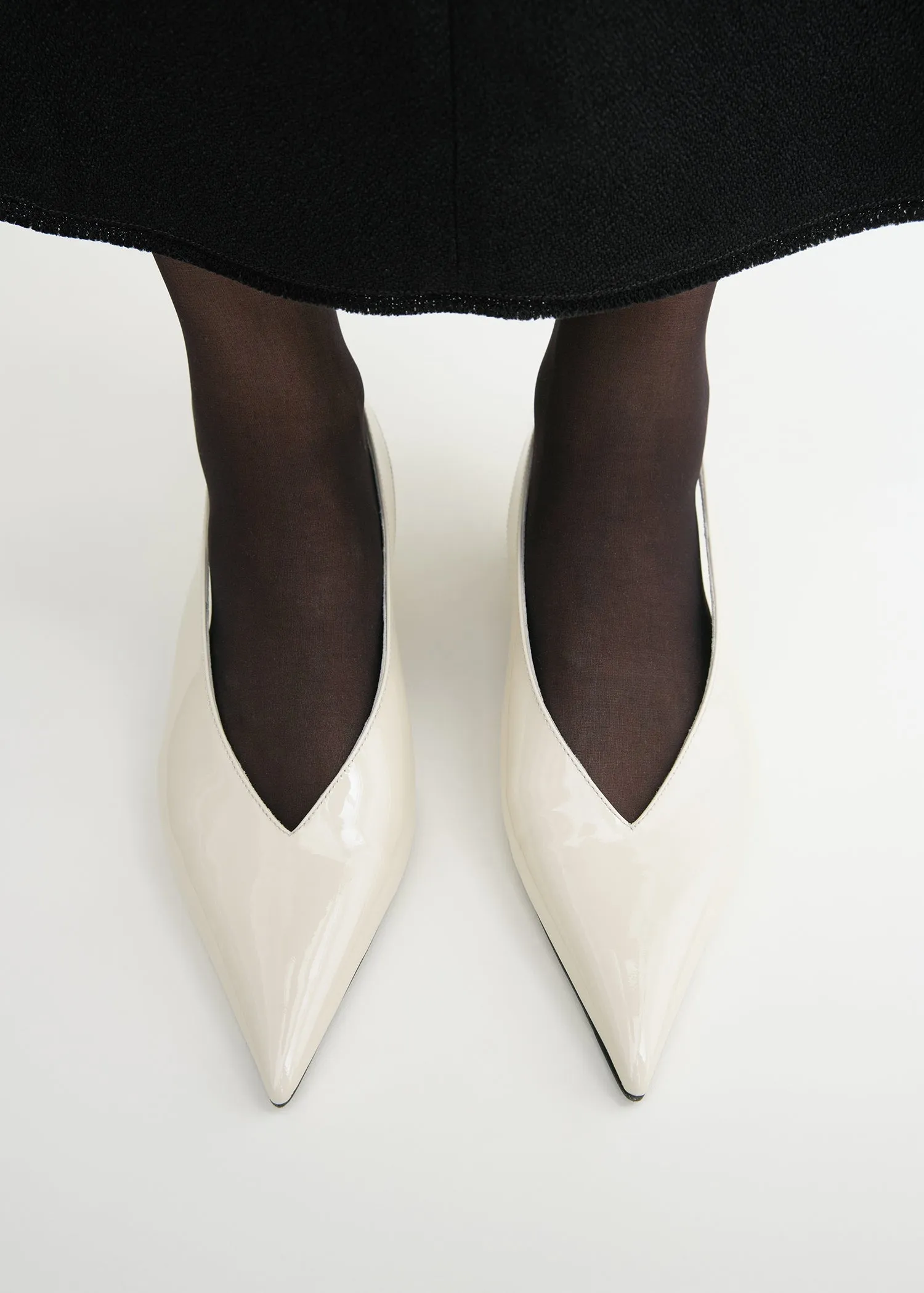 Wedge-heel patent slingbacks sold by Toteme product image thumbnail 3