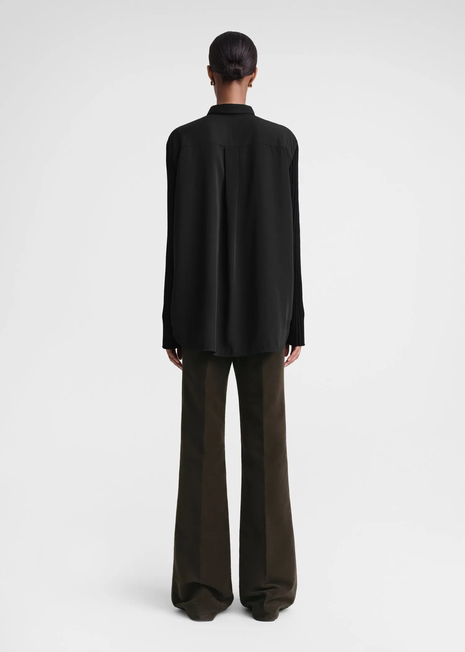 Bi-material shirt black sold by Toteme product image thumbnail 3