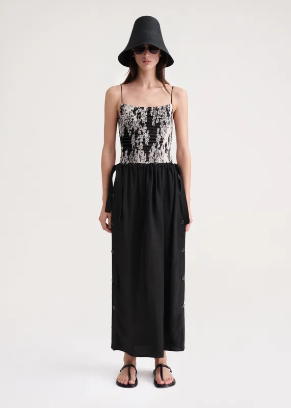 Side button drawstring skirt black sold by Toteme