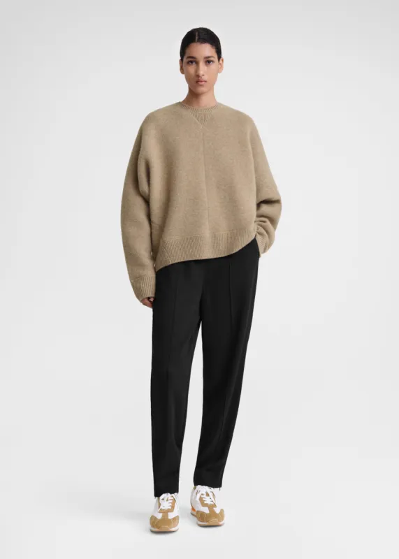 Double cashmere pullover camel melange sold by Toteme