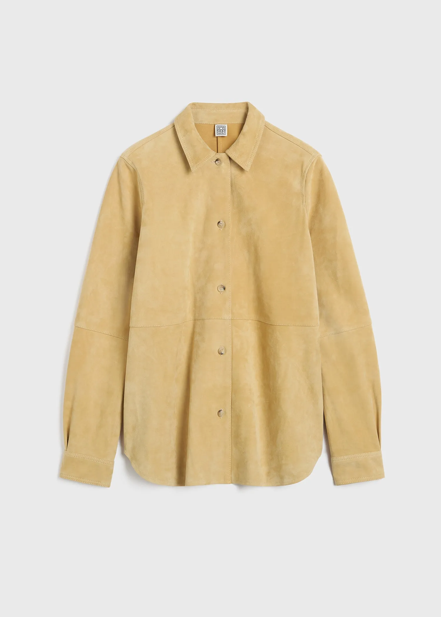 Soft suede shirt cornsilk sold by Toteme product image thumbnail 5