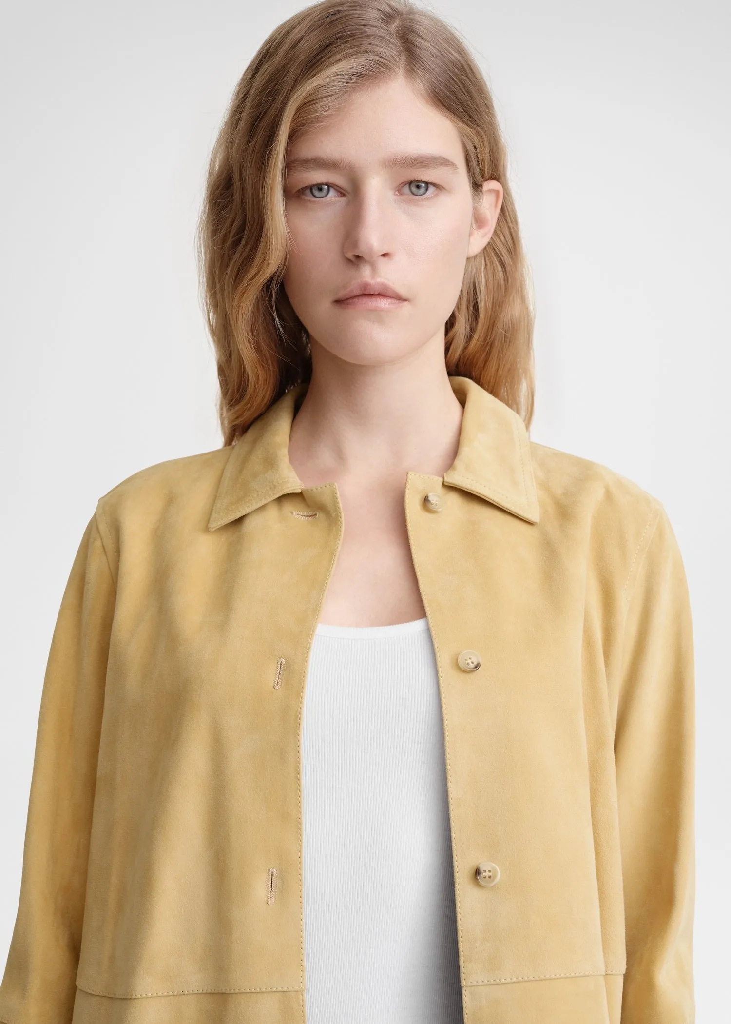 Soft suede shirt cornsilk sold by Toteme product image thumbnail 2