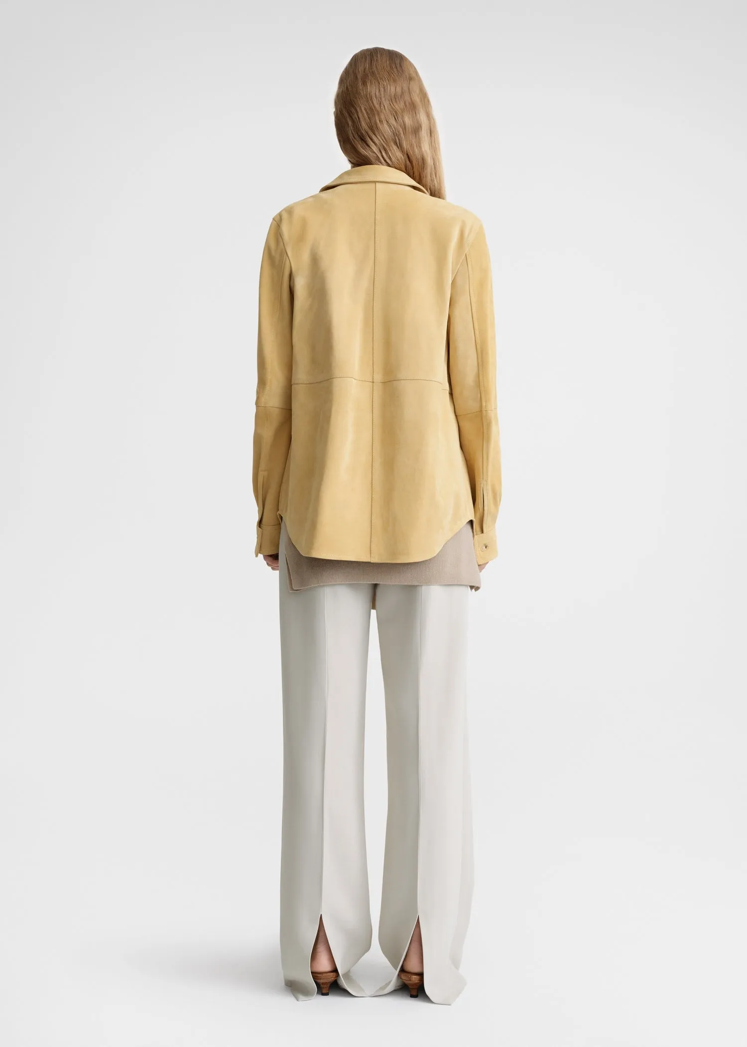Soft suede shirt cornsilk sold by Toteme product image thumbnail 4