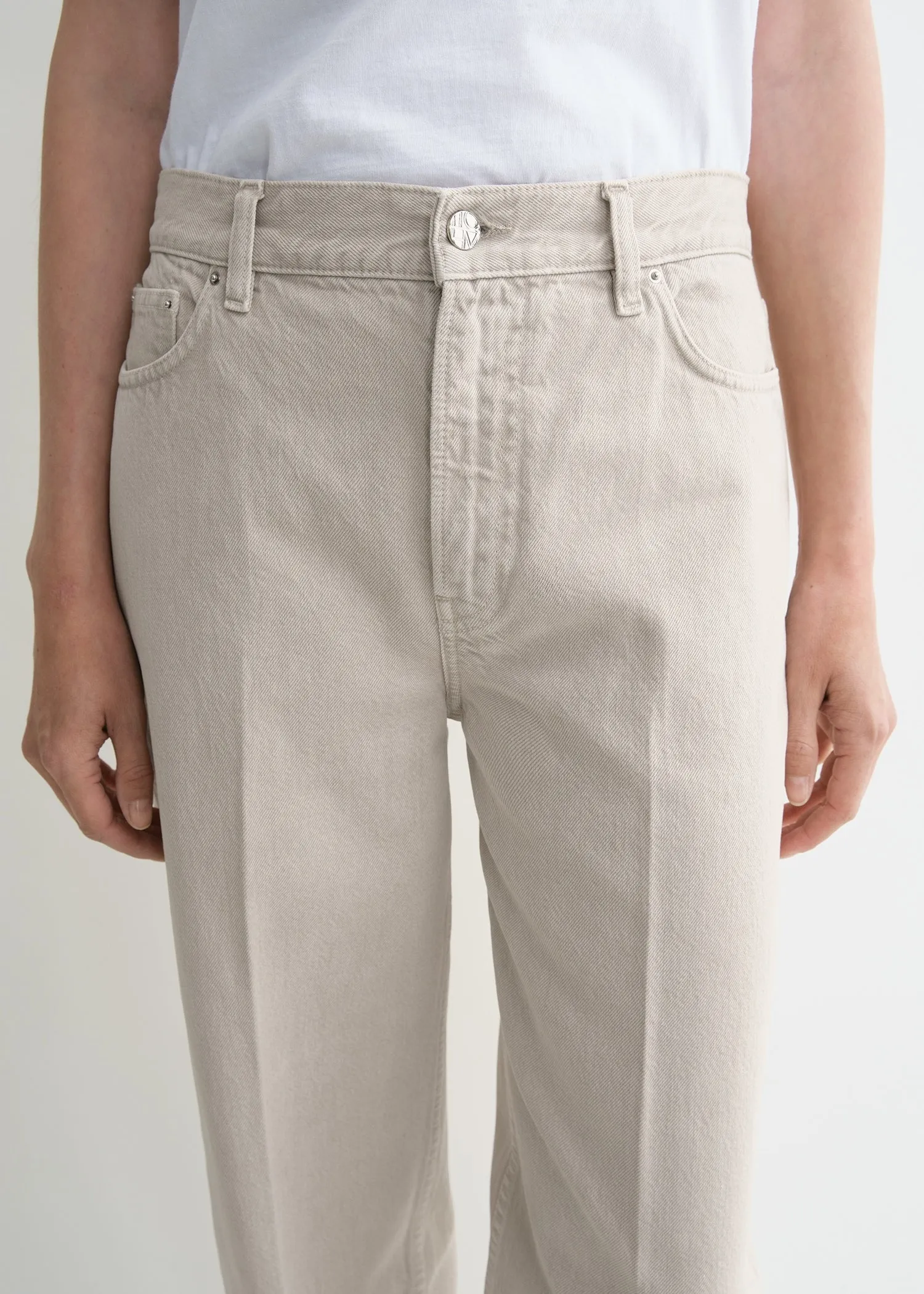 Wide tapered leg denim smoke grey sold by Toteme product image thumbnail 4