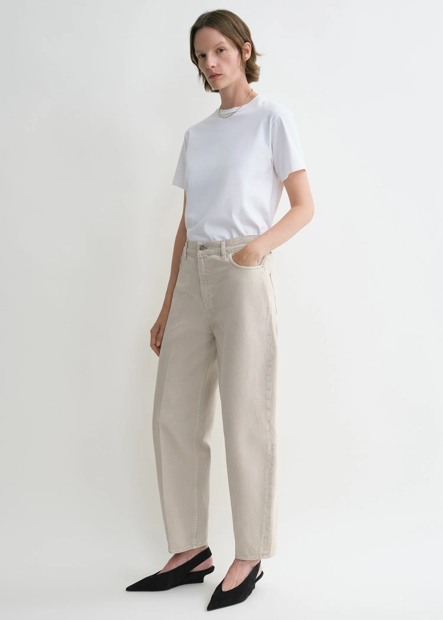 Wide tapered leg denim smoke grey sold by Toteme product image thumbnail 2