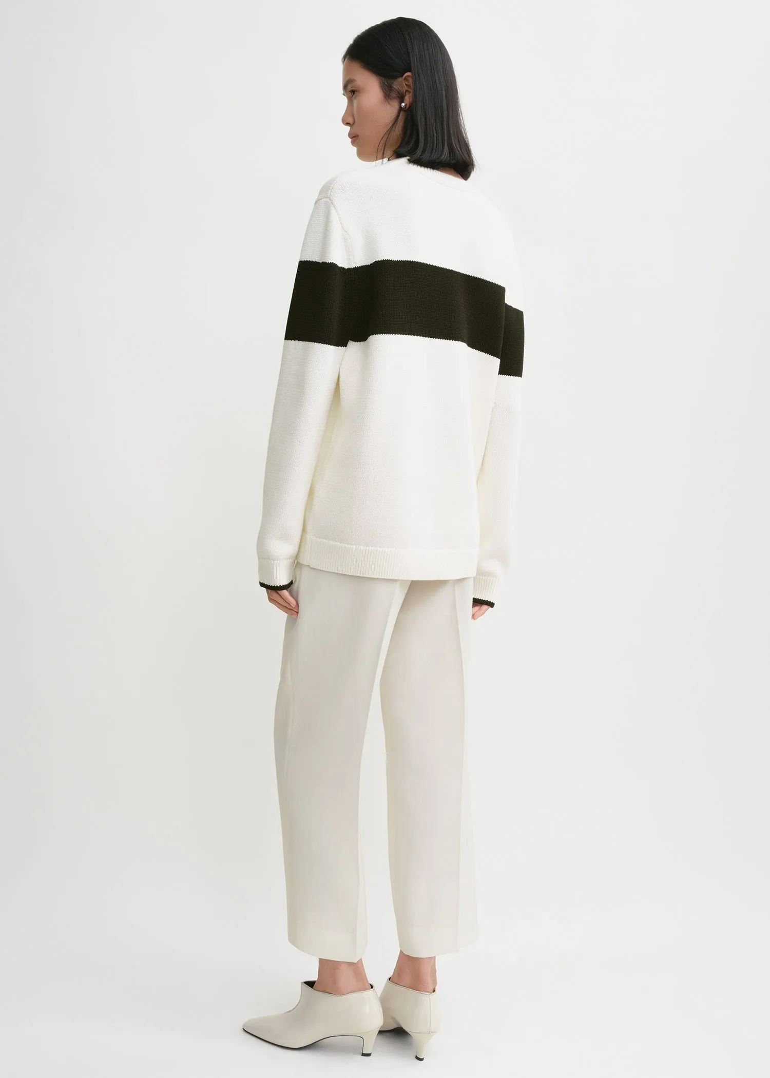 Contrast-stripe knit white/black sold by Toteme product image thumbnail 3