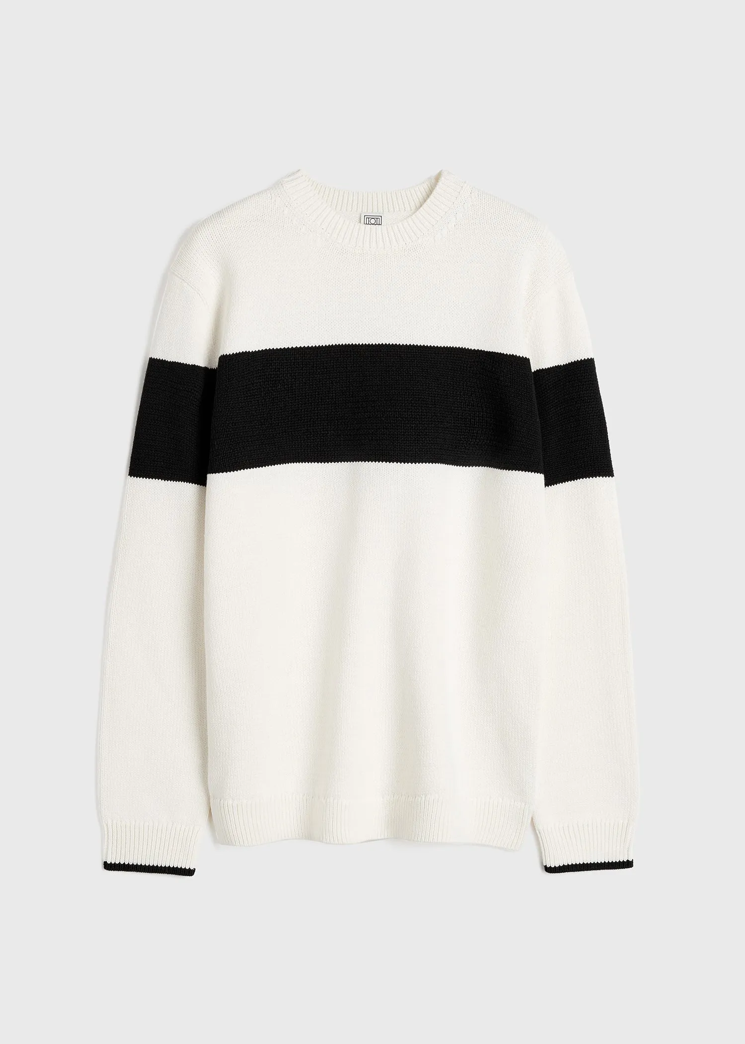 Contrast-stripe knit white/black sold by Toteme product image thumbnail 5