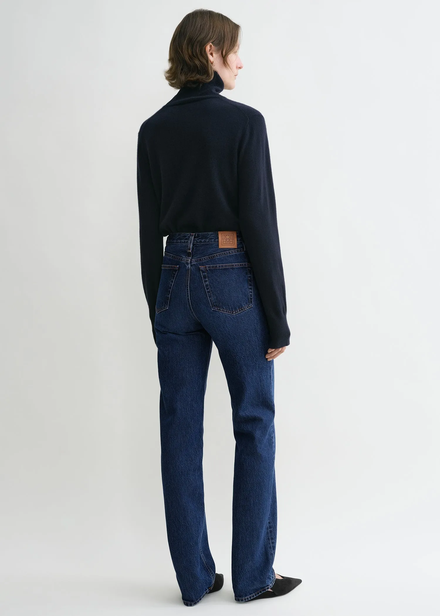 Classic cut denim full length dark blue sold by Toteme product image thumbnail 3