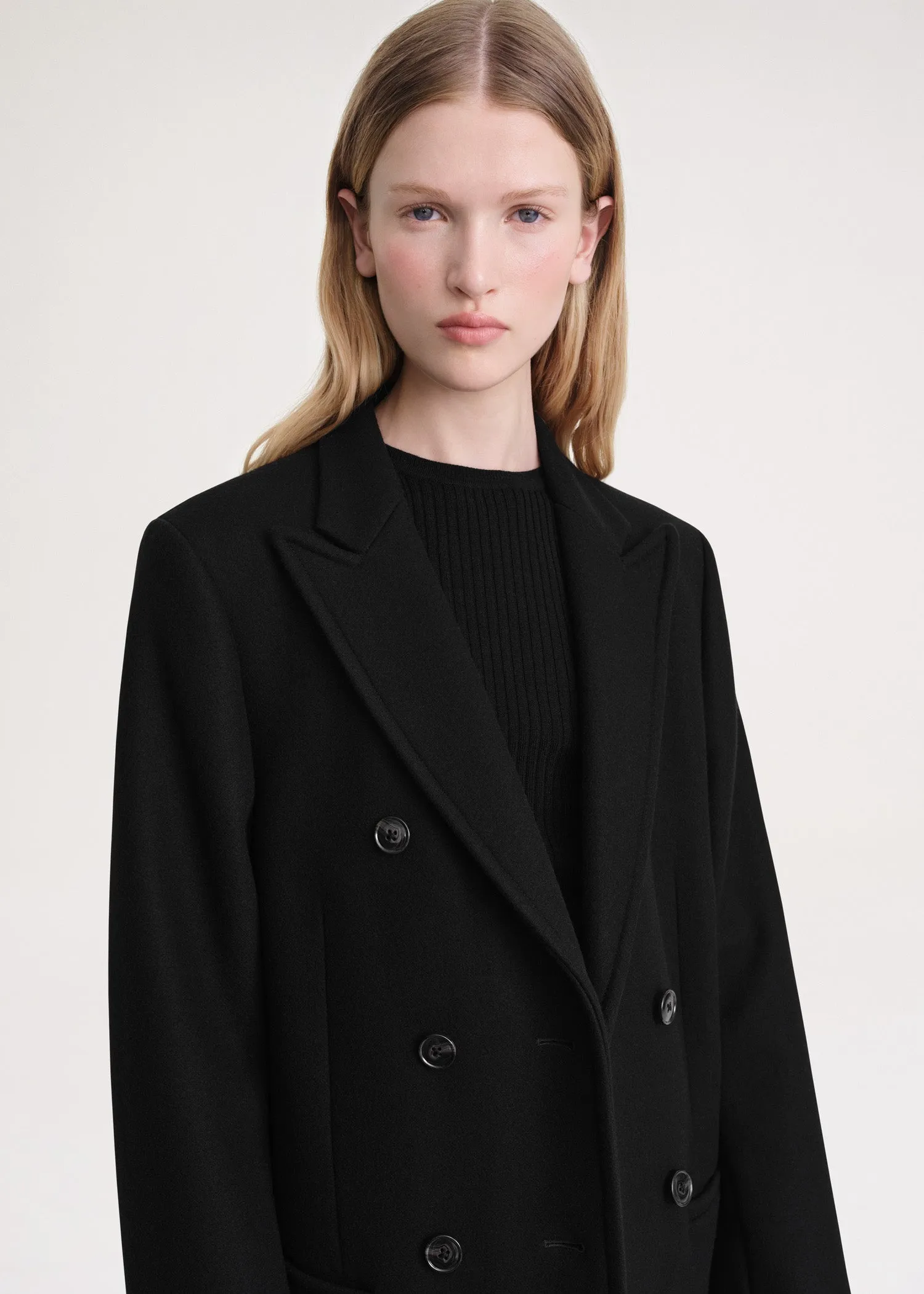 Tailored overcoat black sold by Toteme product image thumbnail 4