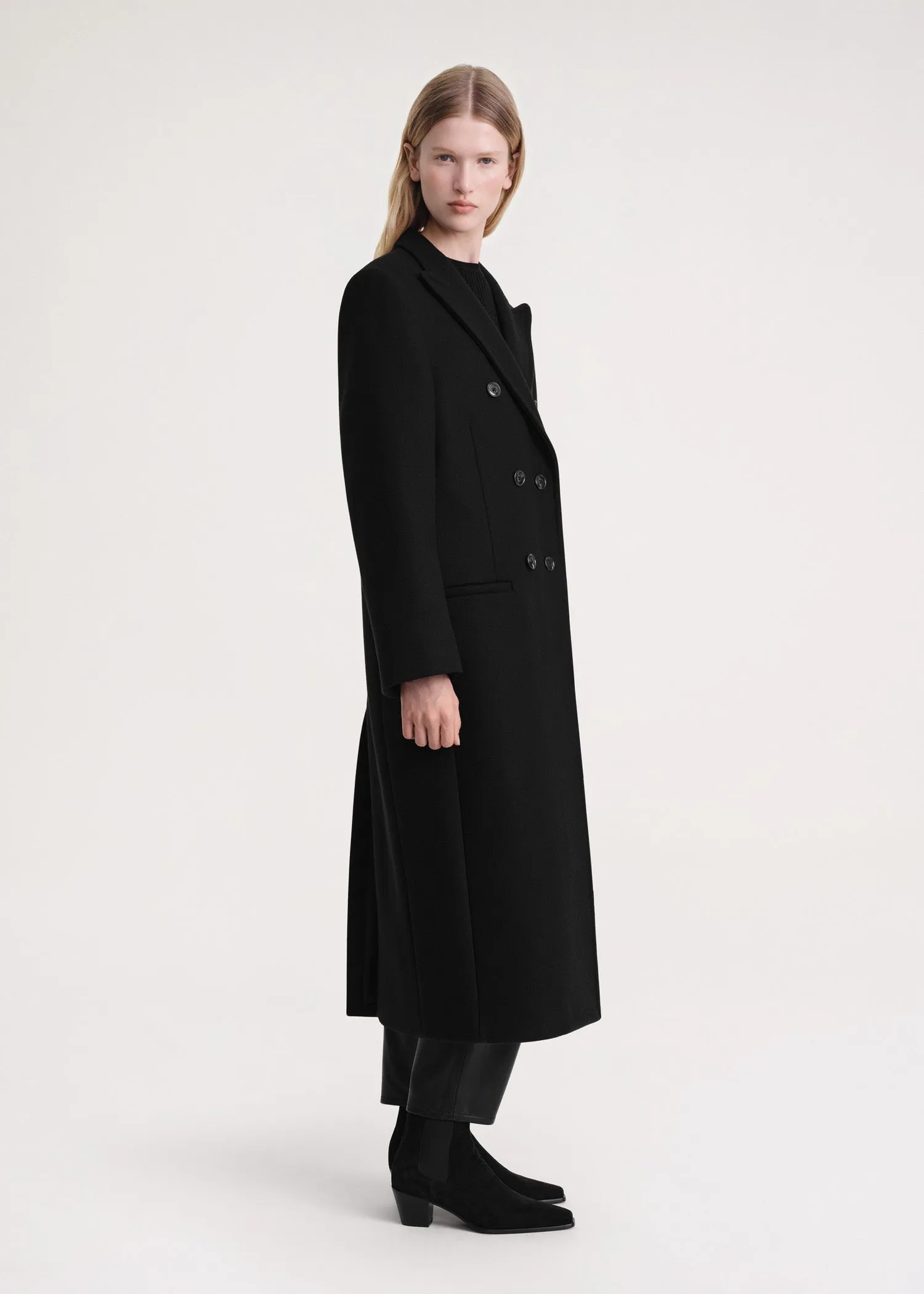 Tailored overcoat black sold by Toteme product image thumbnail 2