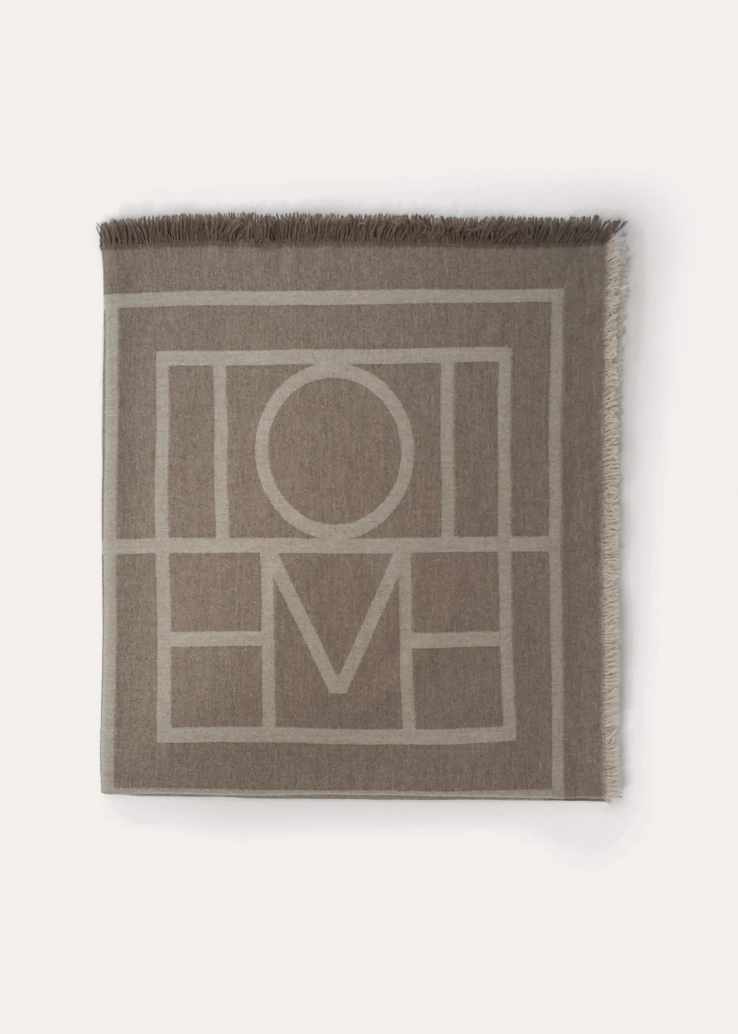 Monogram wool cashmere scarf tobacco sold by Toteme product image thumbnail 4
