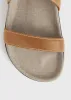 The Leather Chunky Sandal tan/ecru sold by Toteme